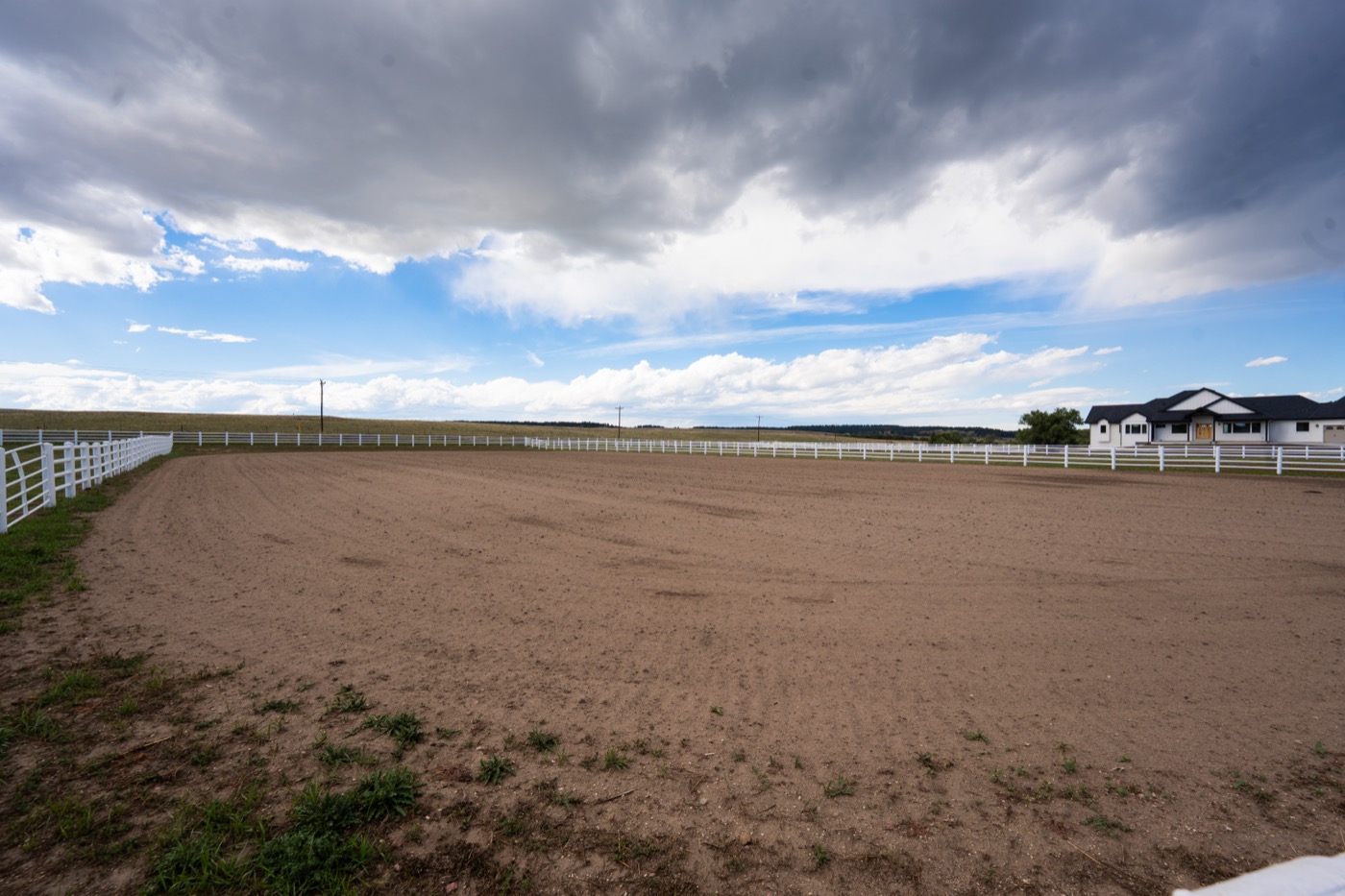 The 243 by 168 outdoor arena, big enough for a full barrel pattern